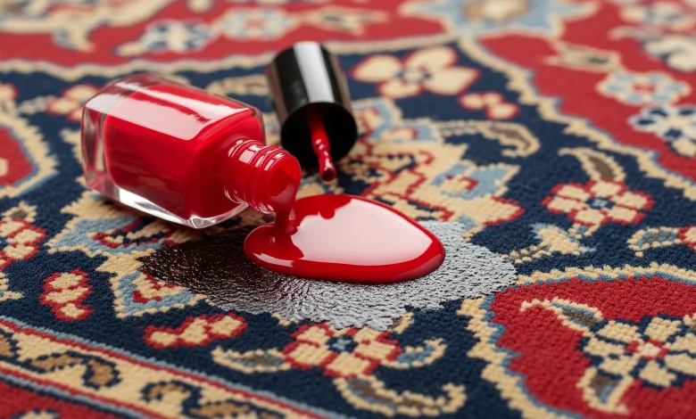 روش های پاک کردن لاک از روی فرش