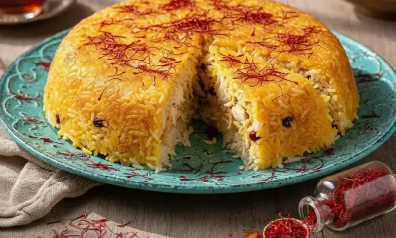 ته‌چین مرغ (کیک برنجی زعفرانی)؛ راهنمای کامل پخت و رازهای یک غذای مجلسی