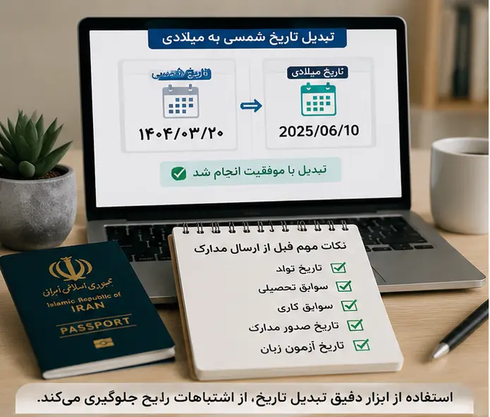 اشتباه در تبدیل تاریخ؛ مشکلی که می‌تواند فرآیند مهاجرت و دریافت ویزا را پیچیده کند