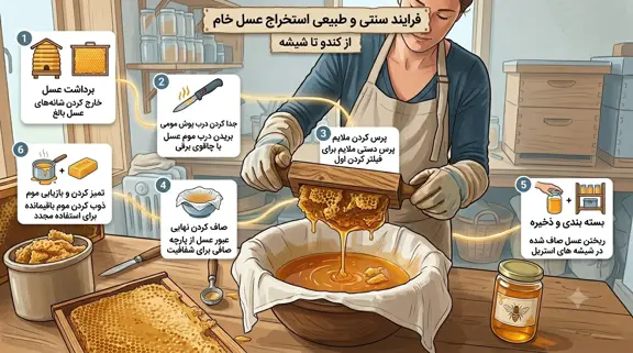 بهترین روش جدا کردن عسل از موم